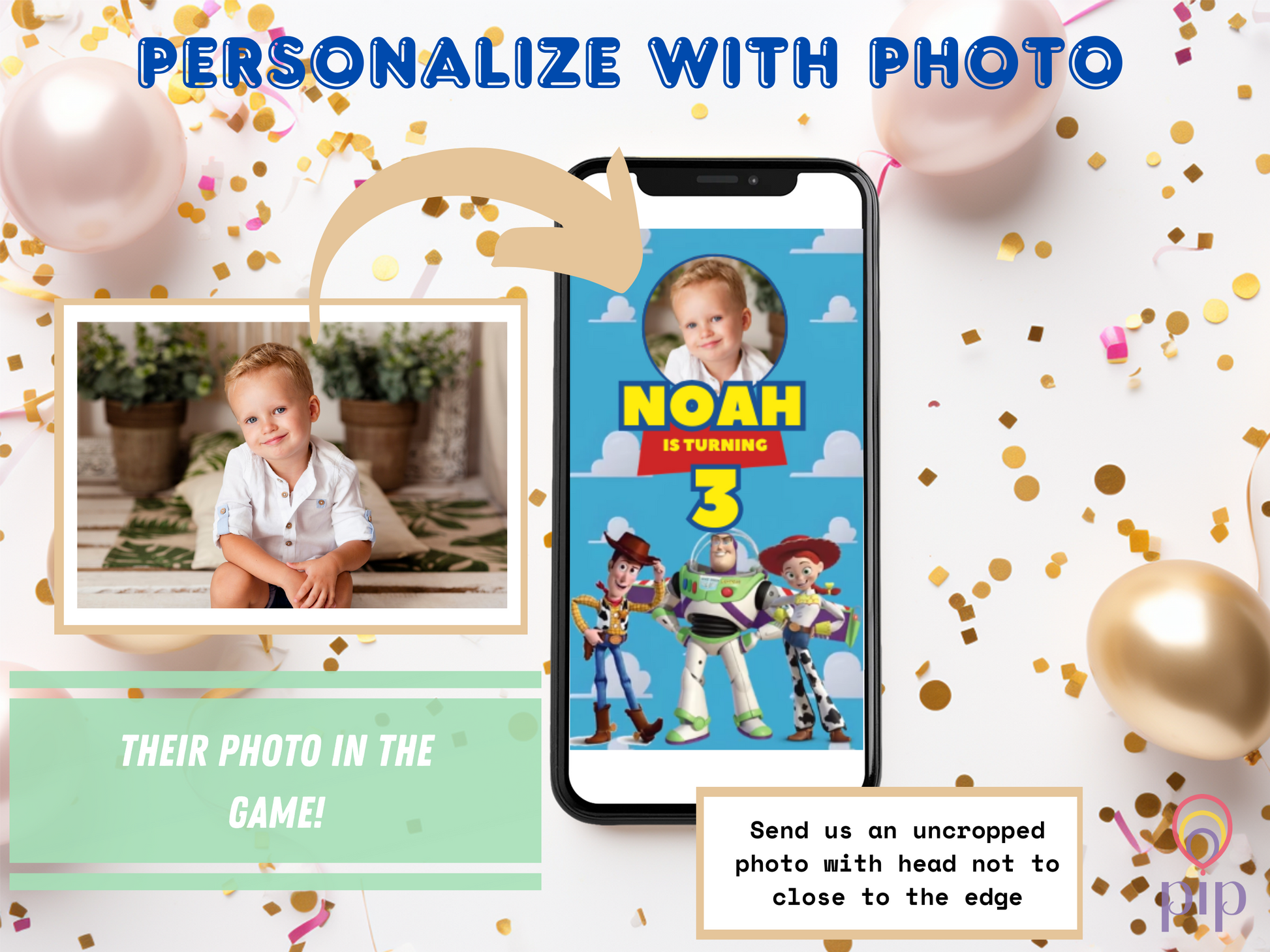 Toy Story Invitation with Photo | Video Invite | Instant Download