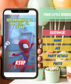 Spidey Invitation with Photo | Instant Download | Video Invite