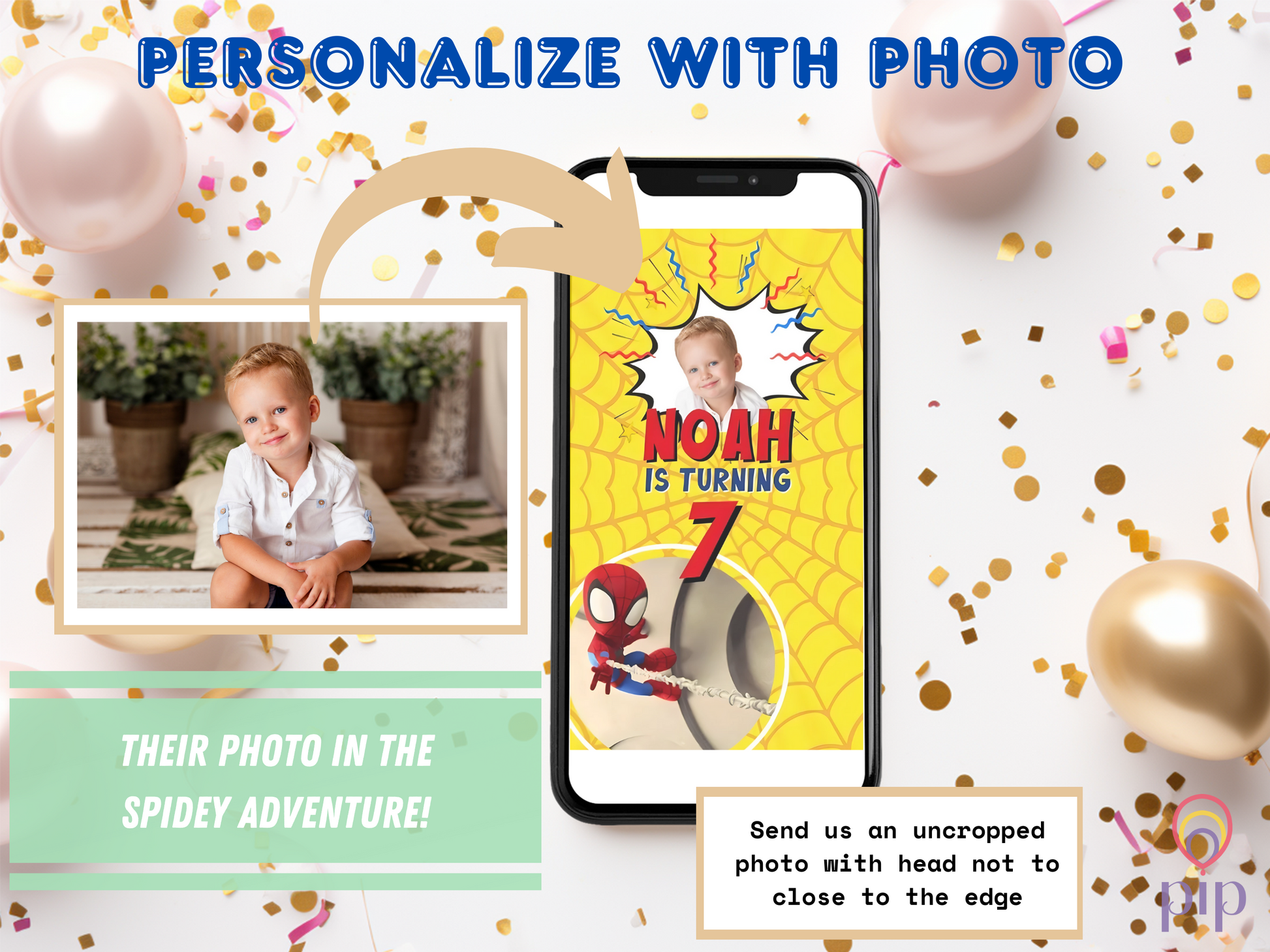 Spidey Invitation with Photo | Instant Download | Video Invite