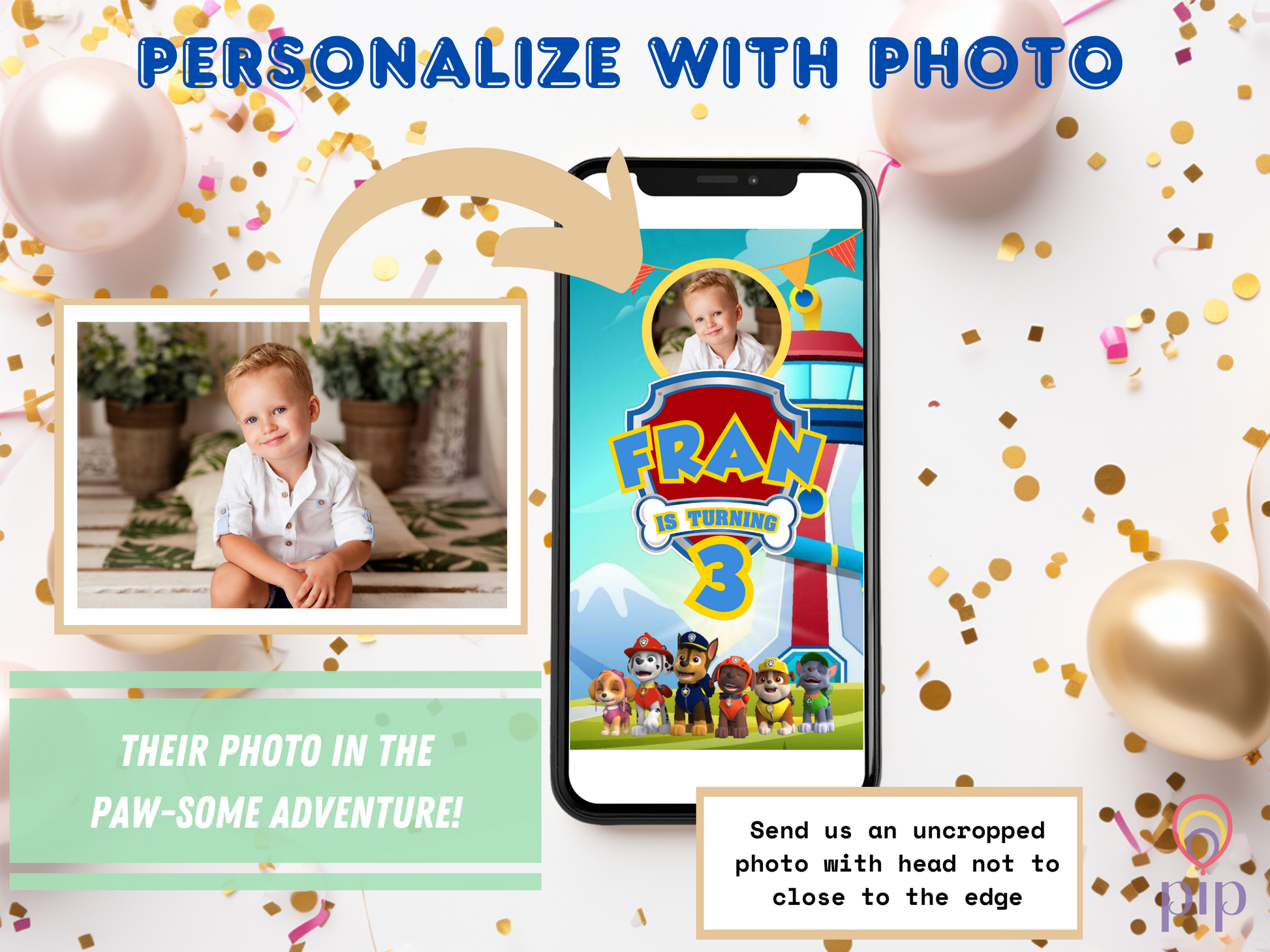 Paw Patrol Invitation | Photo Video Invite | DIY or Done-For-You