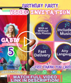 Trolls Invitation with Photo | Video Invite | Instant Download